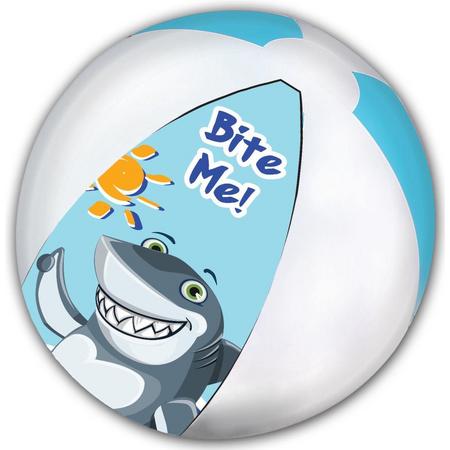 Tom Strandbal Shark Junior 45 Cm Blauw/wit/grijs