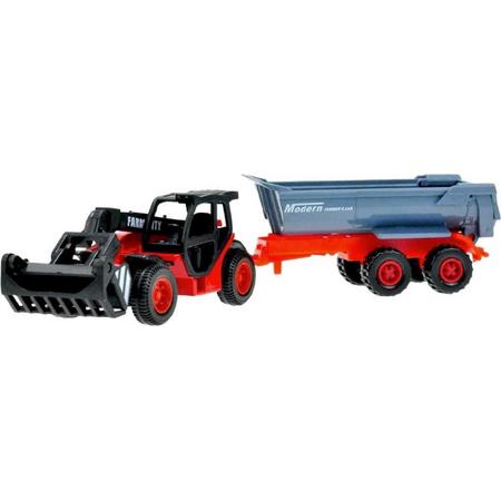 Tom Tractor Met Aanhanger 72 Cm Junior Rood/zwart