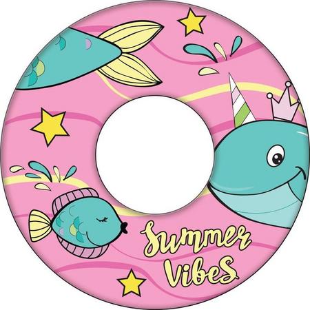 Tom Zwemring Whale Meisjes 51 Cm Roze/blauw/geel