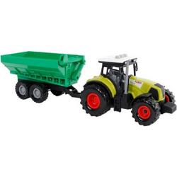 tractor met trailer 32 cm groen