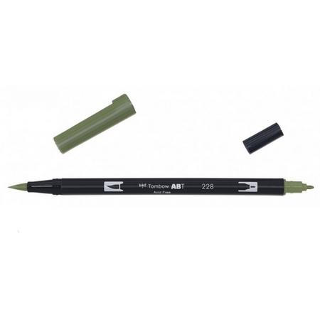 Tombow ABT dual brush pen grey green ABT-228