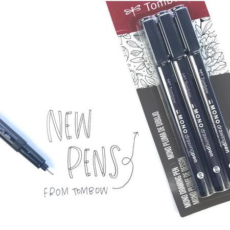 Tombow Mono Drawing Pen - Set van 3 - verpakt in een handige Zipperbag