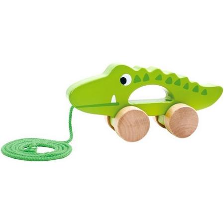 Tooky Toy Trekfiguur Krokodil Junior 19 X 6 X 9 Cm Hout Groen