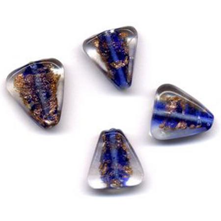 24 Stuks Hand-made Jewelry Beads - Driehoek - Transparant Blauw