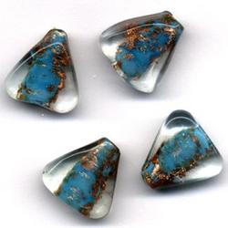 24 Stuks Hand-made Jewelry Beads - Driehoek - Transparant Licht Turquoise
