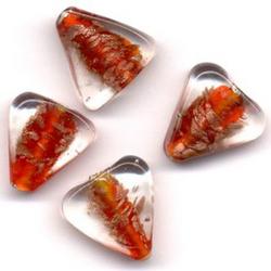 24 Stuks Hand-made Jewelry Beads - Driehoek -  Transparant Rood