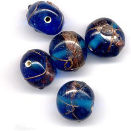 30 Stuks Hand-made Jewelry Beads - Rond -  Transparant Blauw
