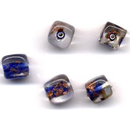 30 Stuks Hand-made Jewelry Beads - Transparant Blauw - 10x10mm