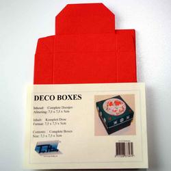 Deco Boxes Vierkant  Set - 20 Stuks - Rood - 7,5 x 7,5 en 5cm Hoog