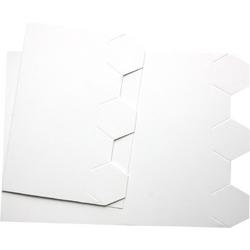 Dubbele Kaarten Set - Zeskantjes relief - 40 Stuks - Wit - Met enveloppen - Maak wenskaarten voor elke gelegenheid