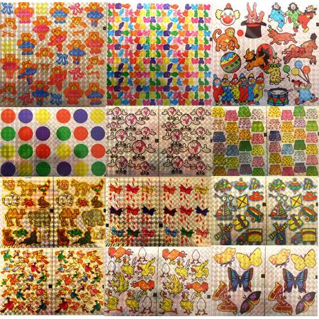 Holografische Knip Stickervellen - 60 Stickervellen en 12 Verschillende - Geschikt voor op kados, kaarten en bijvoorbeeld fotoalbums