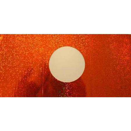 Rond Passe Partout Kaarten – Holografisch Oranje – 3delig - 40 Kaarten met 40 Enveloppen – Maak wenskaarten voor elke gelegenheid