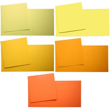 Vierkante Kaarten Set - 13,5 x 13,5 cm - 40 Kaarten en 40 Enveloppen - 5 Kleuren - Maak wenskaarten voor elke gelegenheid