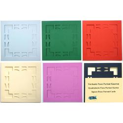 Vierkante Stans Kaarten Set - Vierkant 13,5 x 13,5cm - 36 dubbele Kaarten en 36 enveloppen - 6 Kleuren - Maak wenskaarten voor elke gelegenheid