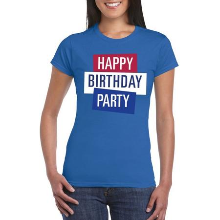 Toppers - Blauw Toppers in concert t-shirt Happy Birthday party dames - Officiele Toppers in concert merchandise 2XL