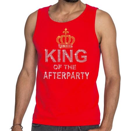 Toppers - Rood King of the afterparty glitter steentjes singlet/ mouwloos shirt heren - Officiele Toppers in concert merchandise M