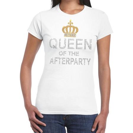 Toppers - Wit Queen of the afterparty glitter steentjes t-shirt dames - Officiele Toppers in concert merchandise 2XL