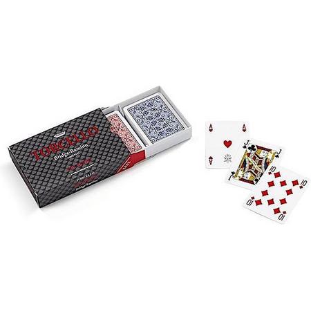 Torcello Speelkaarten Double-deck 8,8 X 6,3 Cm Pvc Rood/blauw