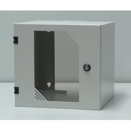 6U Serverkast 10 inch met glazen voordeur, Gemonteerd, Toten, (BxDxH) 355x300x310mm, Wit