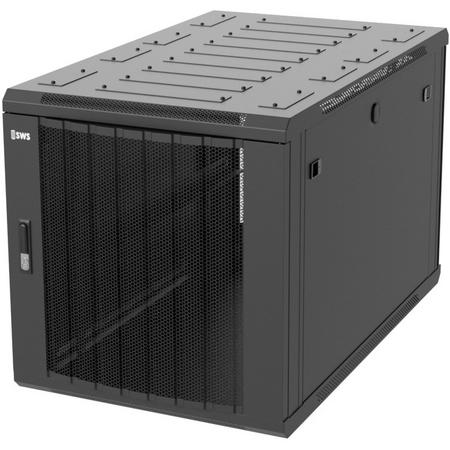 Toten 12U Serverkast - 19 met geperforeerde deuren, geschikt voor onder bureaus, (BxDxH) 600x1000x643mm
