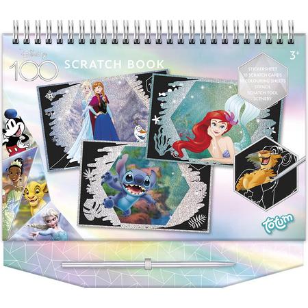 Totum - Disney 100 scratchbook - kras- sticker en kleurboek - limited edition Disney classics voor 100 jarig bestaan van Disney