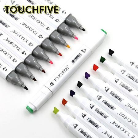 TouchFIVE 168 Color Markers Manga Drawing Markers Pen Alcohol Based Sketch Felt-Tip Oily Twin Brush Pen Art Supplies
