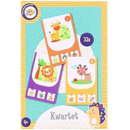 kwartet - kwartet voor kinderen - dieren - spelkaarten - kaarten - kaartspellen - kwartetten - spel - voor kinderen - vanaf 4 jaar