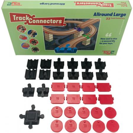 Toy2 Allround Large Treinbaanonderdelen - Houten Treinbaan - Voor LEGO DUPLO©, BRIO©, IKEA