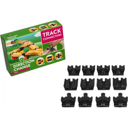 Toy2 Track Connectors - Direction Change. Verbind LEGO DUPLO© blokken met houten treinrails van BRIO©, IKEA, etc.
