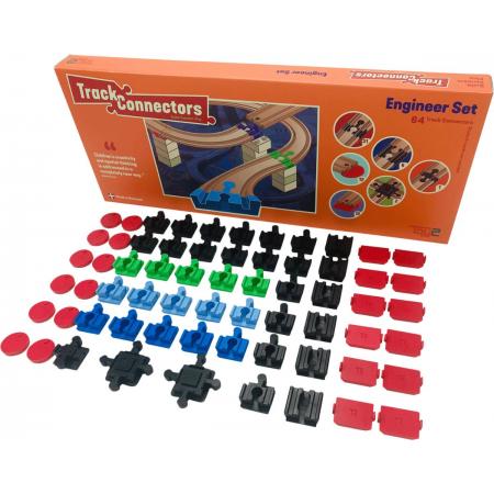 Toy2 Track Connectors Engineer Set Treinbaanonderdelen - Houten Treinbaan - Voor LEGO DUPLO©, BRIO©, IKEA