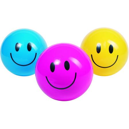 Toys pure Opblaasbare bal: smiley blauw