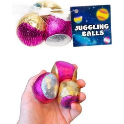 Jongleerballen 3 pack - speelgoed jongleren of ballen gooien - Metallic kleuren - 4 cm groot