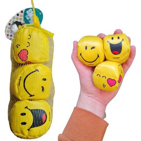 Smiley jongleerballen - 3 stuks in netje - Hoge Kwaliteit