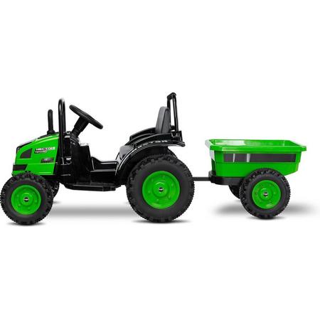 Toyz accu voertuig Tractor - elektrische kinderauto 12V- accu auto voor kinderen - met ledverlichting, radio met bluetooth en mp3 GREEN