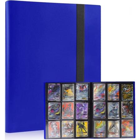 TradingCardPro - Donkerblauwe verzamelmap geschikt voor Pokémon kaarten - Map voor 360 kaarten - 20 Pagina’s - 9 Pocket - A4 Formaat - Premium Kwaliteit - Box - Binder Donkerblauw