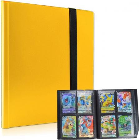 TradingCardPro - Gele verzamelmap geschikt voor Pokémon - Map voor 160 Kaarten - 20 Pagina’s - 4 Pocket - A5 Formaat - Premium Kwaliteit - Box - Binder geel