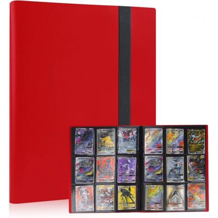 TradingCardPro - Rode verzamelmap geschikt voor Pokémon kaarten - Map voor 360 kaarten - 20 Pagina’s - 9 Pocket - A4 Formaat - Premium Kwaliteit - Box - Binder Rood