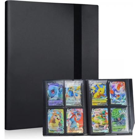 TradingCardPro - Zwarte verzamelmap geschikt voor Pokémon - Map voor 160 Kaarten - 20 Pagina’s - 4 Pocket - A5 Formaat - Premium Kwaliteit - Box - Binder zwart