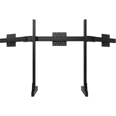 TR8020 Black Aluminium Floor Triple Monitor Stand with VESA Mounts