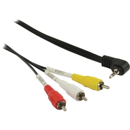 Transmedia 3,5mm Jack 4-polig haaks - Composiet audio video kabel - versie links/video/massa/rechts (TRRS) - 2 meter