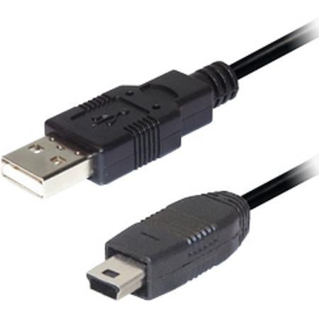 Transmedia C158 USB-kabel 0,3 m USB A Mini-USB B Zwart