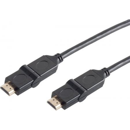 Transmedia HDMI kabel - 180° draaibare connectoren (boven/beneden) - 2 meter
