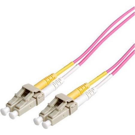 Transmedia LC Duplex Optical Fiber Patch kabel - Multi Mode OM4 - paars / LSZH - 10 meter