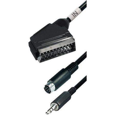 Transmedia S-VHS en 3,5mm Jack (m) naar Scart (m) kabel / zwart - 2 meter