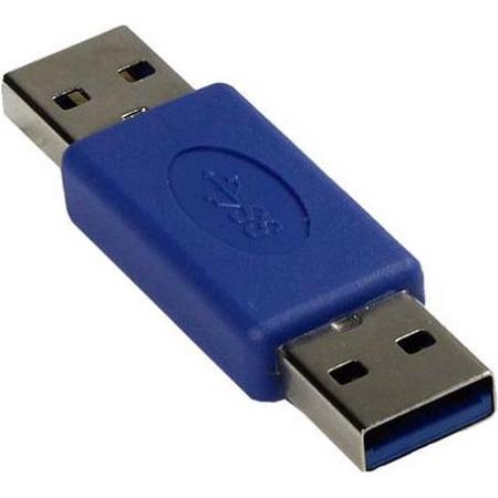 Transmedia USB-A (m) - USB-A (m) koppelstuk - USB3.0 / blauw