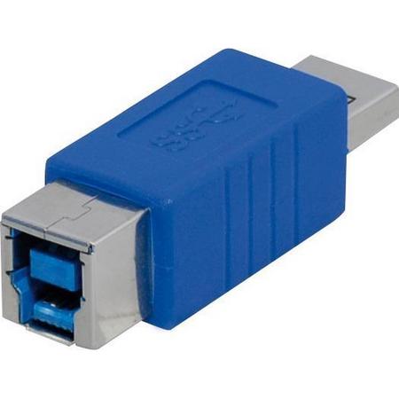 Transmedia USB-A (m) - USB-B (v) adapter - USB3.0 / blauw