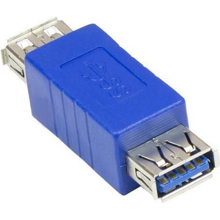 Transmedia USB-A (v) - USB-A (v) koppelstuk - USB3.0 / blauw