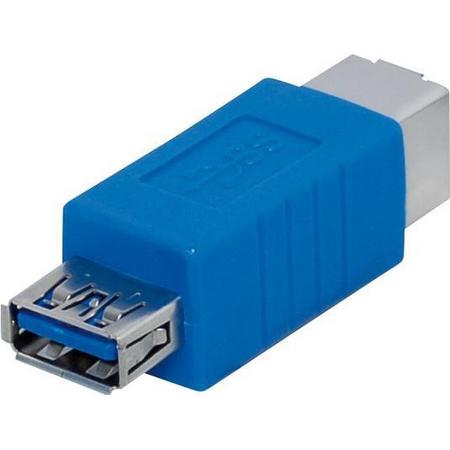 Transmedia USB-A (v) - USB-B (v) adapter - USB3.0 / blauw
