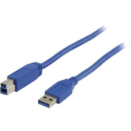 Transmedia USB naar USB-B kabel - USB3.0 - tot 0,9A / blauw - 1,8 meter
