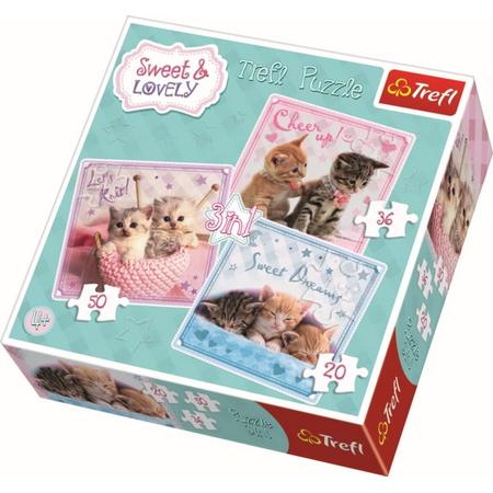 3 in 1 - Sweet kittens / Trefl Legpuzzel